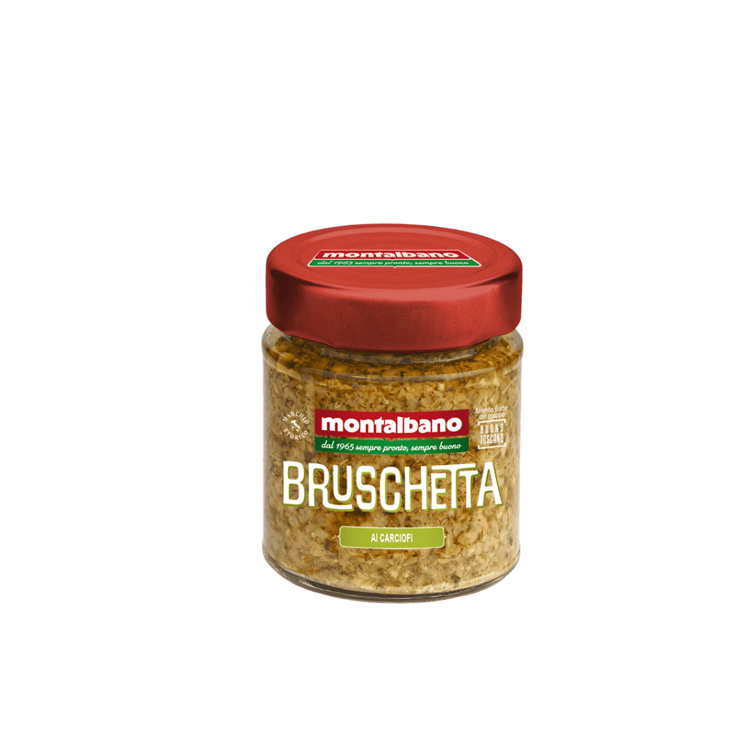 vasetto con bruschetta ai carciofi
