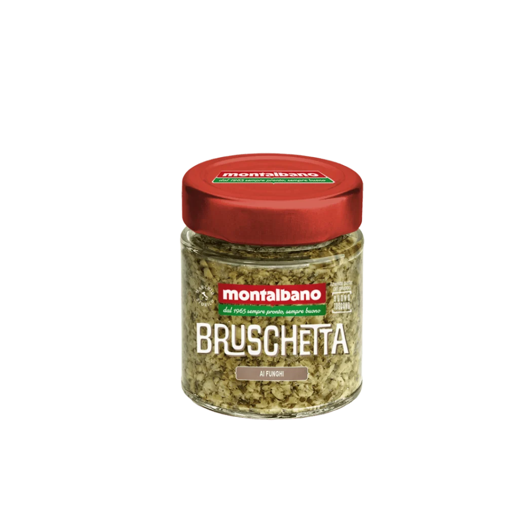 vasetto con bruschetta ai funghi