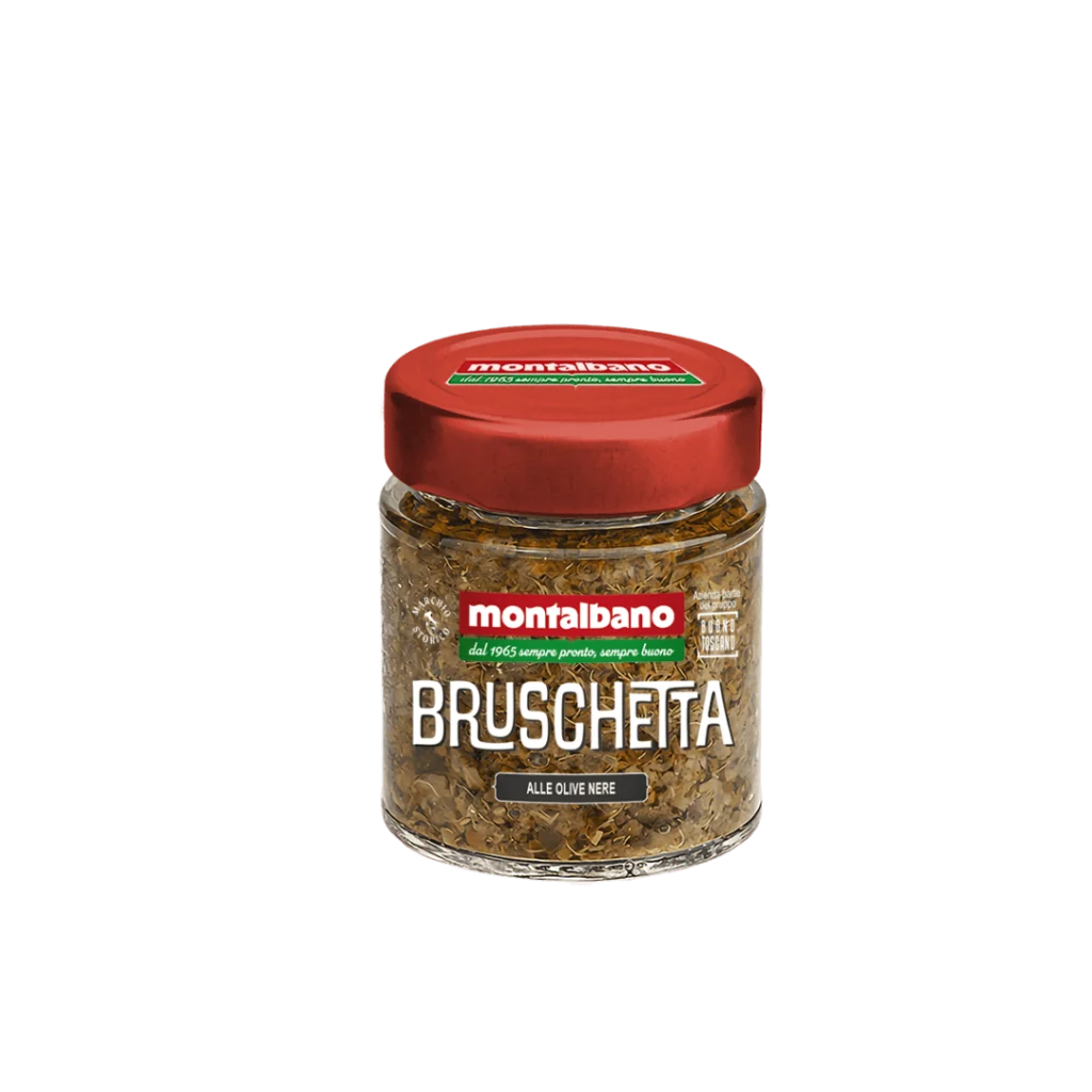 vasetto con bruschetta alle olive nere