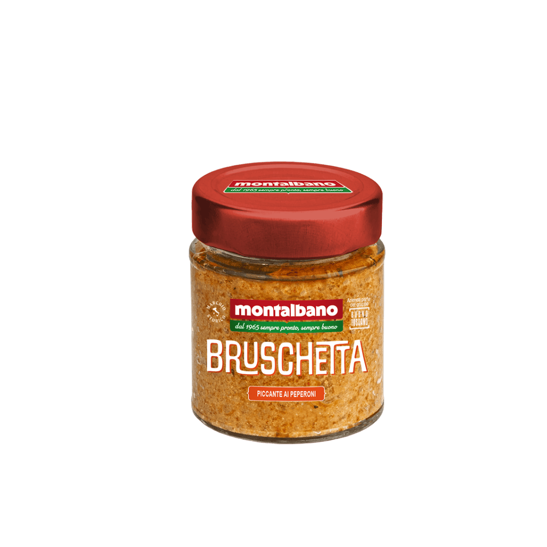 vasetto con bruschetta ai peperoni piccanti