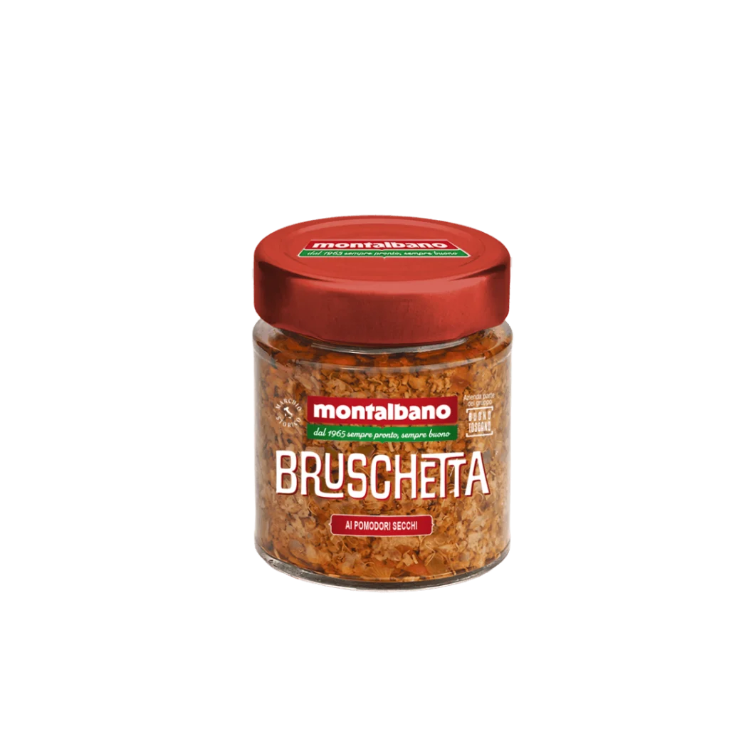 vasetto con bruschetta ai pomodori secchi