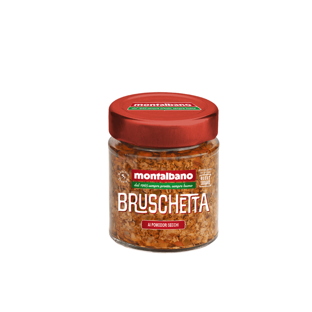 vasetto con bruschetta ai pomodori secchi