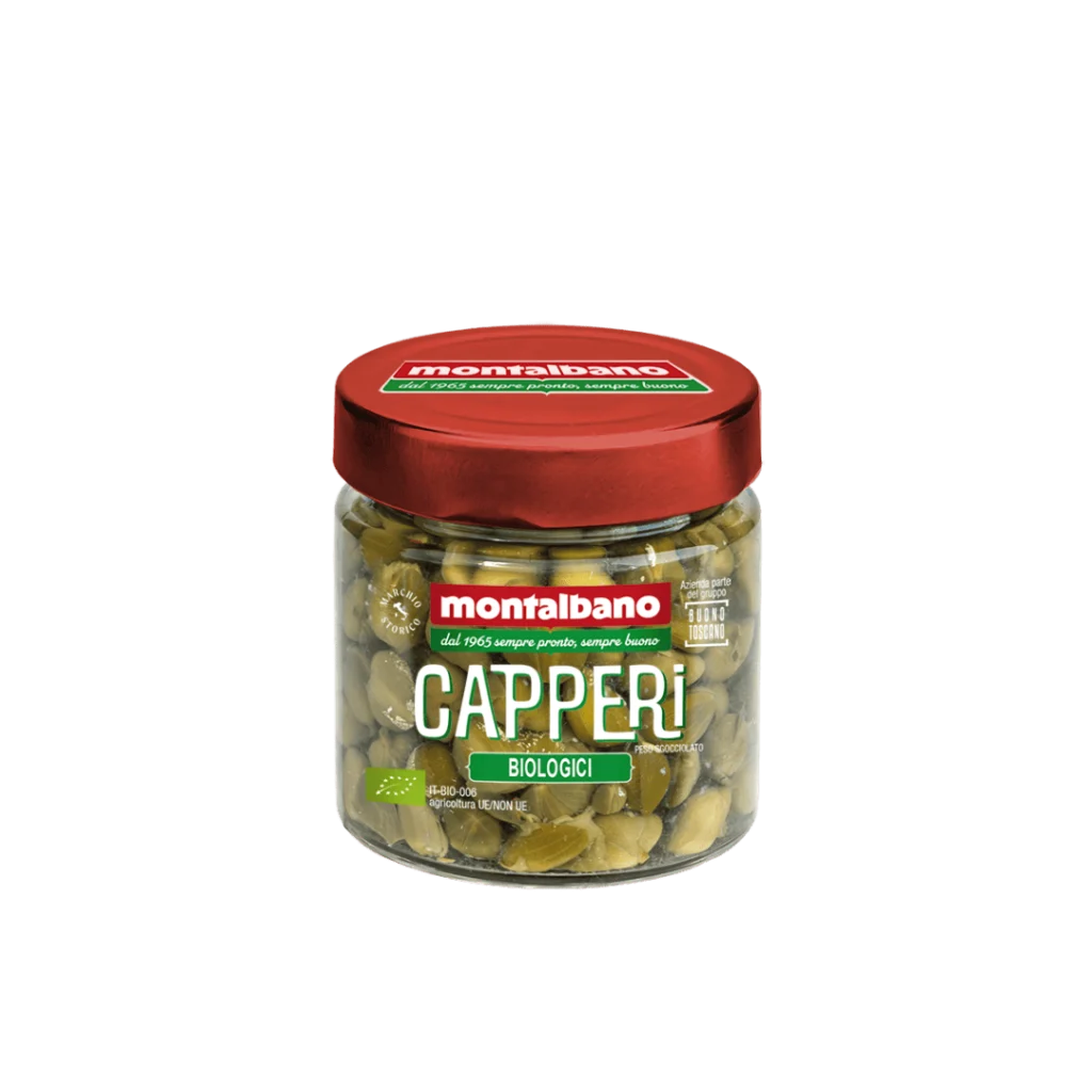 vasetto con capperi biologici