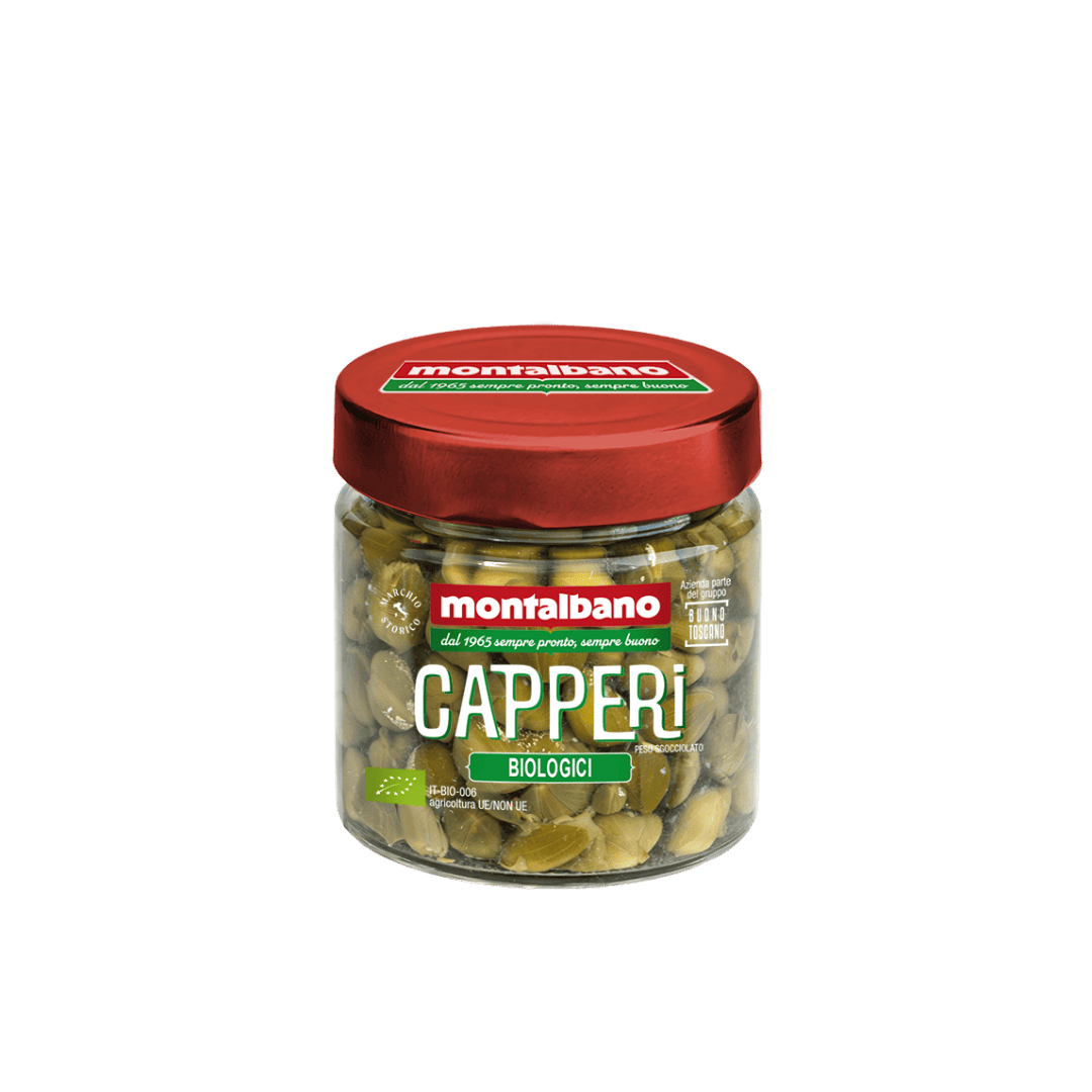 vasetto con capperi biologici