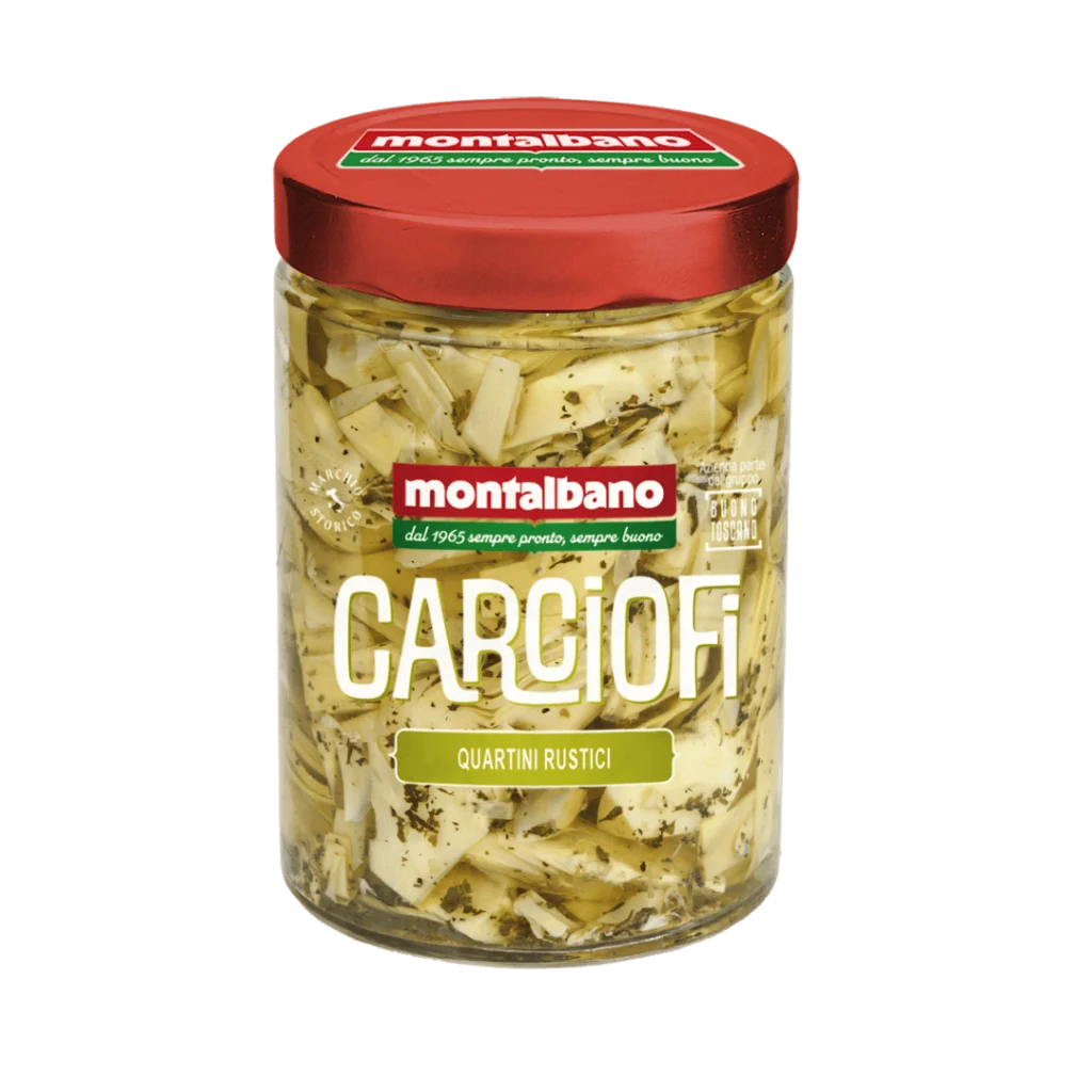 vasetto con carcifio sott'olio a quartini rustici