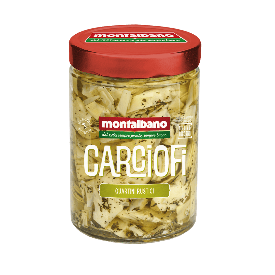 vasetto con carcifio sott'olio a quartini rustici