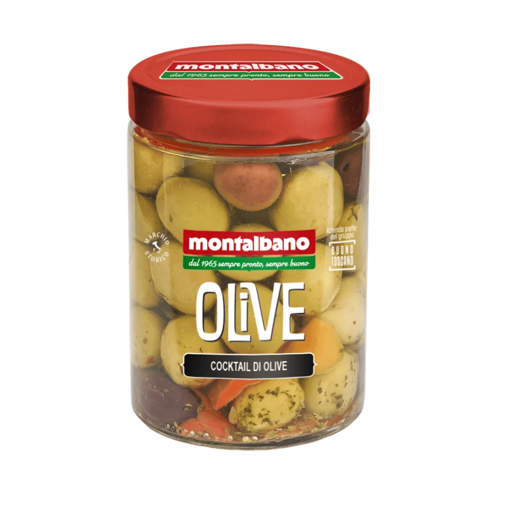 vasetto con cocktail di olive