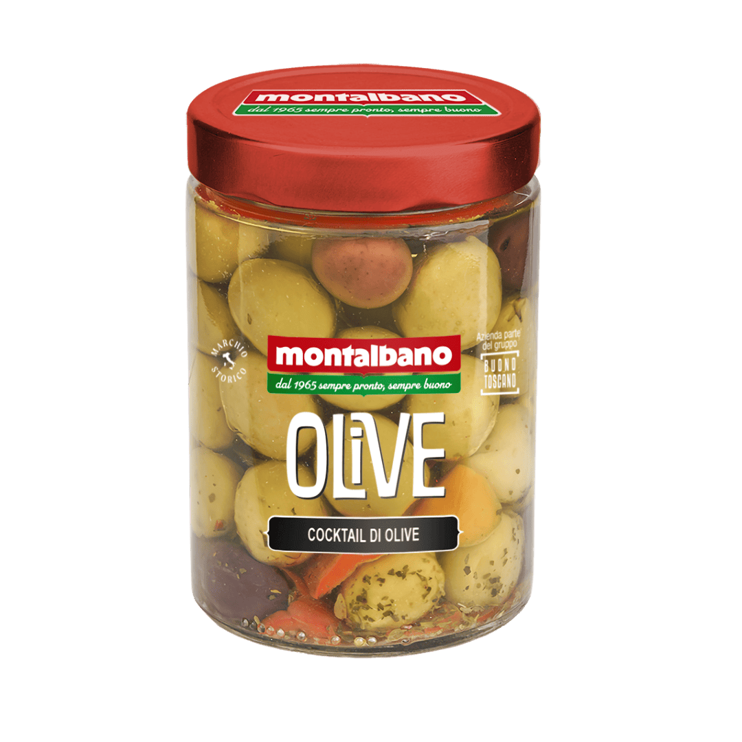 vasetto con cocktail di olive