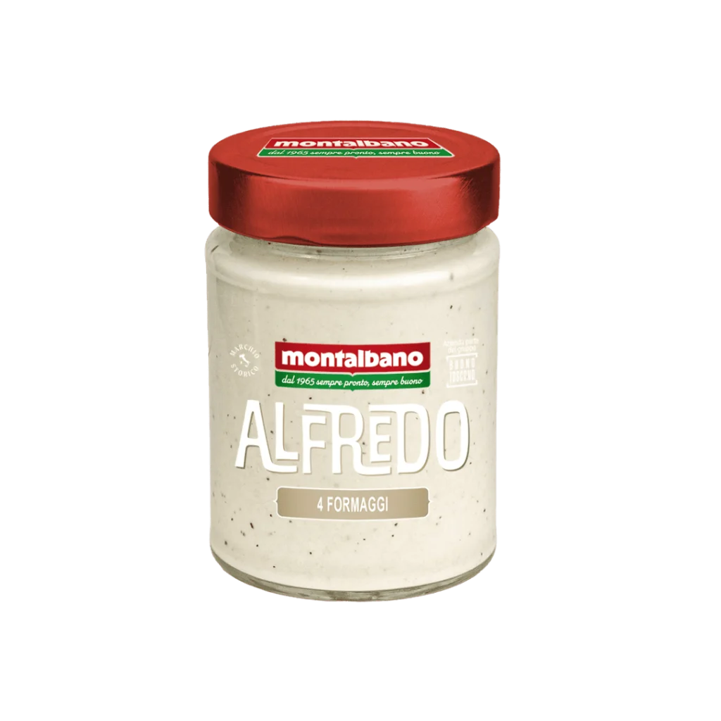 vasetto con sugo all'alfredo con 4 formaggi