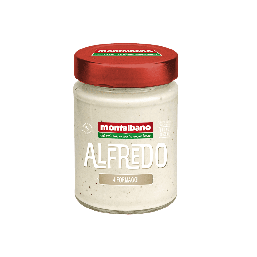 vasetto con sugo all'alfredo con 4 formaggi